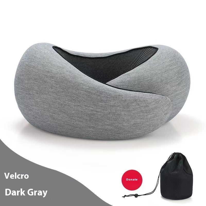 Memory Foam Travel Neck Pillow – U-Shape Adjustable Support for Plane, Car & Office
