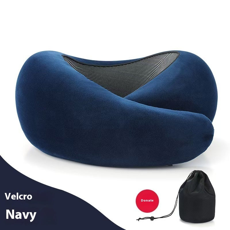 Memory Foam Travel Neck Pillow – U-Shape Adjustable Support for Plane, Car & Office