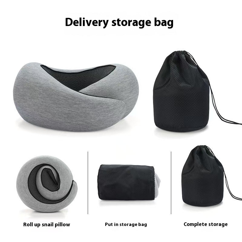 Memory Foam Travel Neck Pillow – U-Shape Adjustable Support for Plane, Car & Office