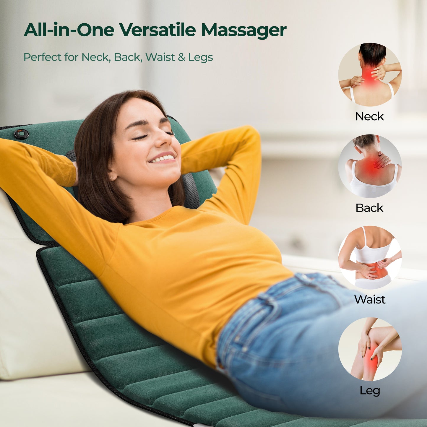 Foldable Neck Massage Pillow – Heat Therapy & Multi-Mode Cervical Relaxation Device