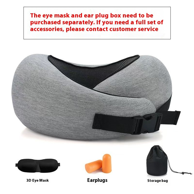 Memory Foam Travel Neck Pillow – U-Shape Adjustable Support for Plane, Car & Office