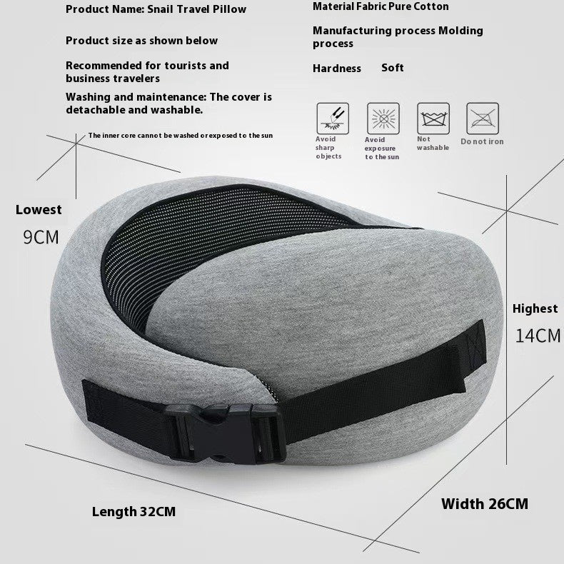 Memory Foam Travel Neck Pillow – U-Shape Adjustable Support for Plane, Car & Office