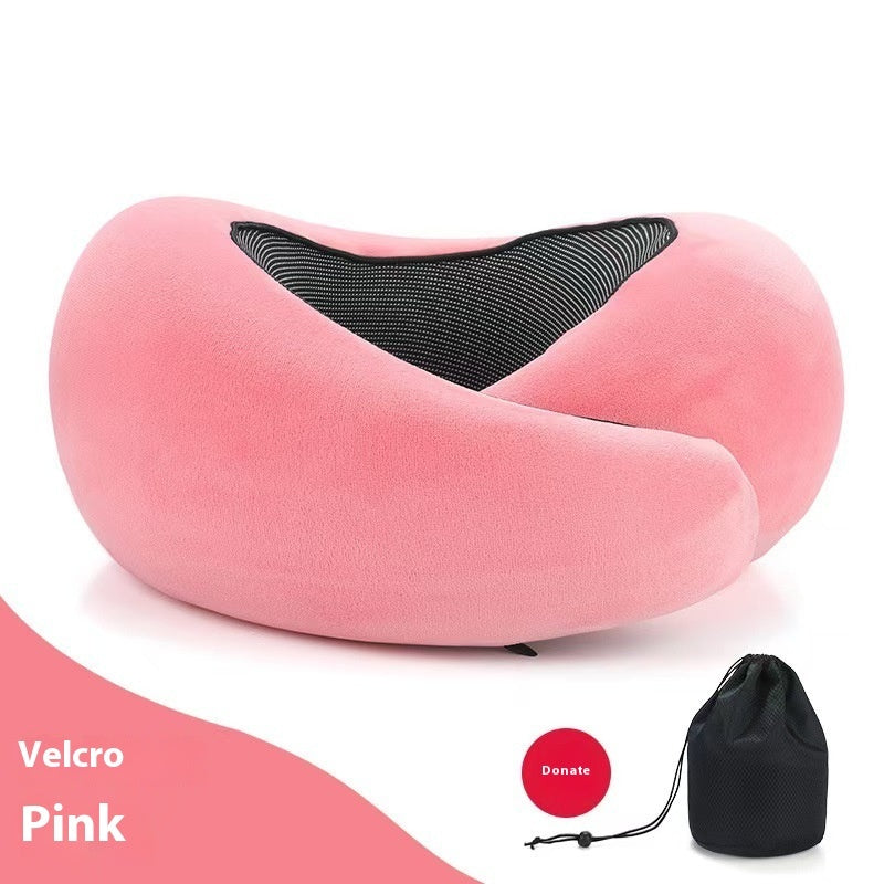 Memory Foam Travel Neck Pillow – U-Shape Adjustable Support for Plane, Car & Office